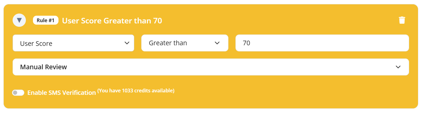user score validation rule